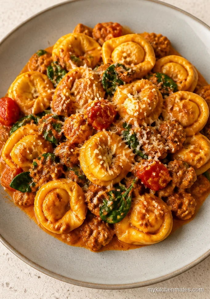 Beef Sausage and Spinach Tortellini