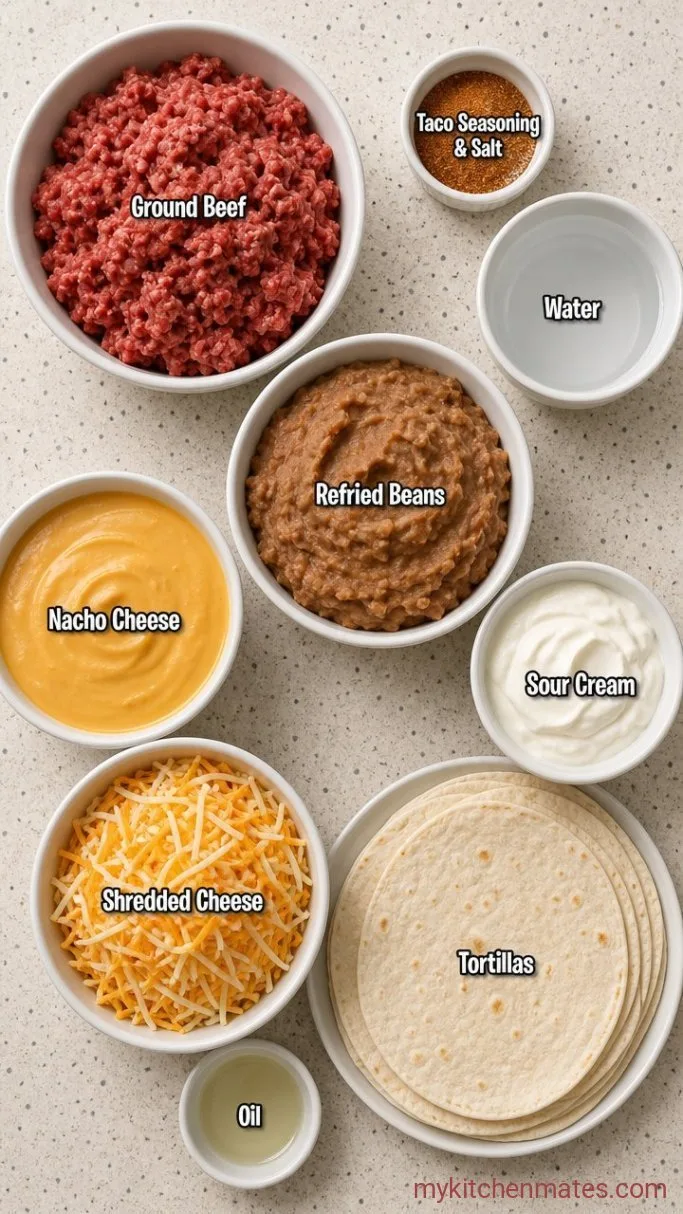 Beefy 5 Layer Burrito (Ready in 20 Minutes) Ingredients