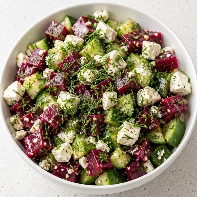 Beet Cucumber Feta Salad
