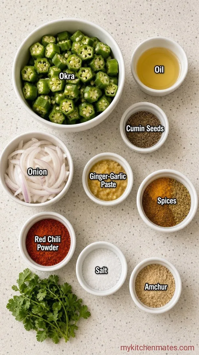 Quick Bhindi Recipe Indian Style: No-Slimy Okra Masala Ingredients
