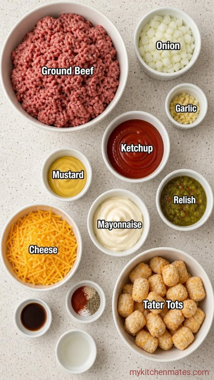 Easy Big Mac Tater Tot Casserole Ingredients