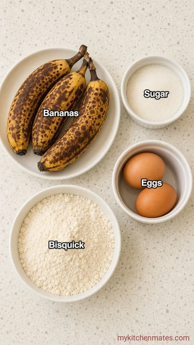 4-Ingredient Bisquick Banana Bread Ingredients