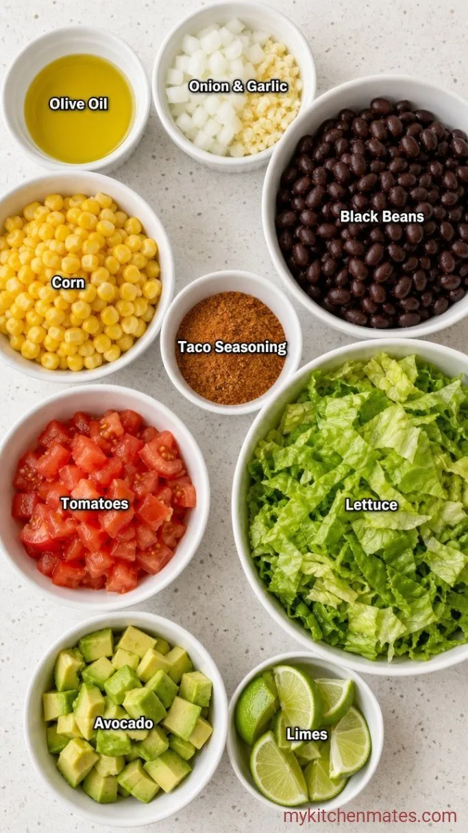 Quick Black Bean Taco Salad Ingredients