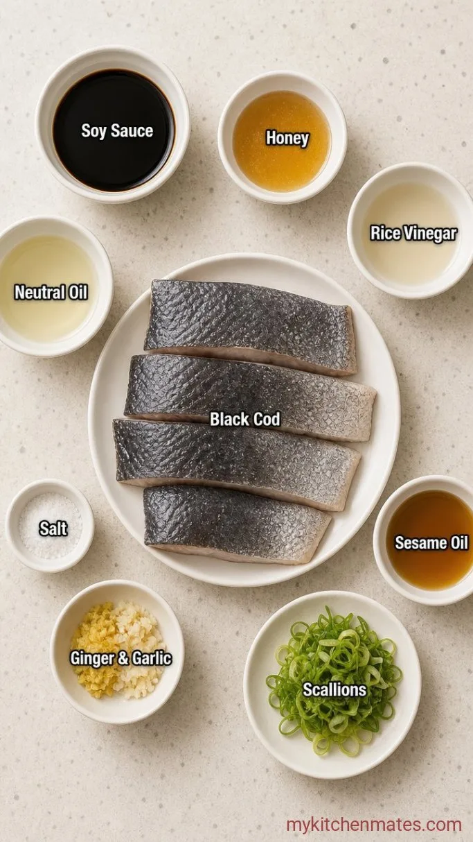 Quick Pan-Seared Black Cod with Soy Ginger Glaze Ingredients