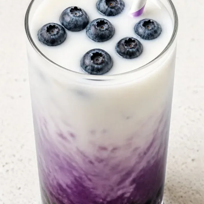blueberry boba milk tea