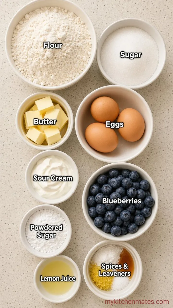 Moist Blueberry Bundt Cake Ingredients