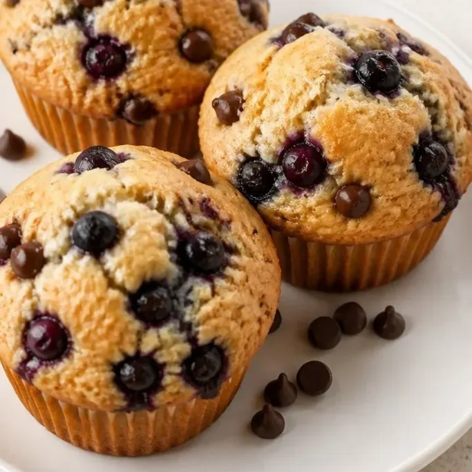 Bakery-Style Blueberry Chocolate Chip Muffins Blueberry Chocolate Chip Muffins