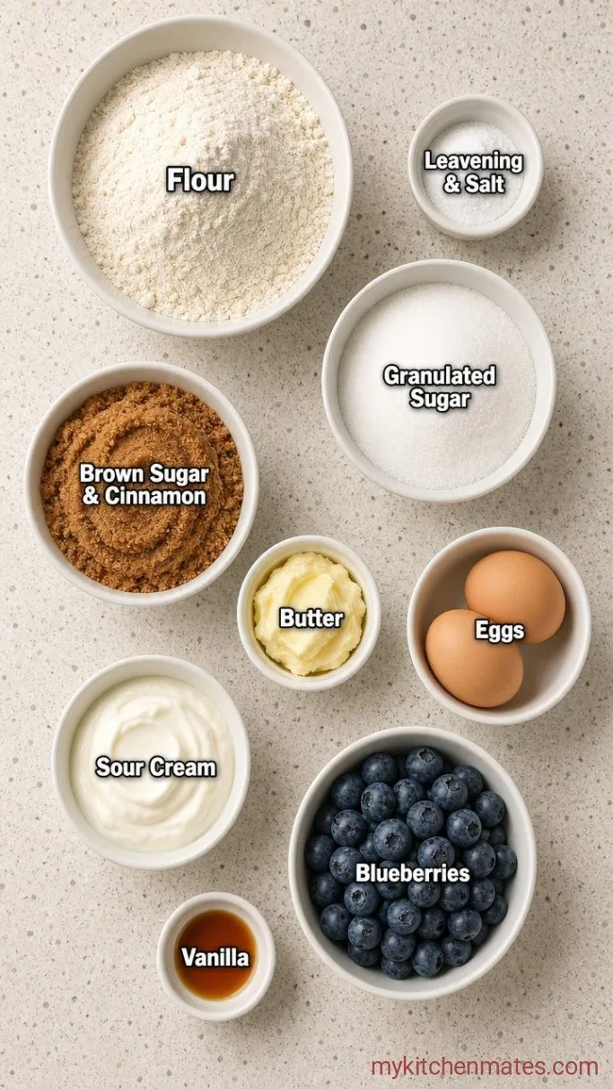 Blueberry Coffee Cake with Brown Sugar Crumble Ingredients