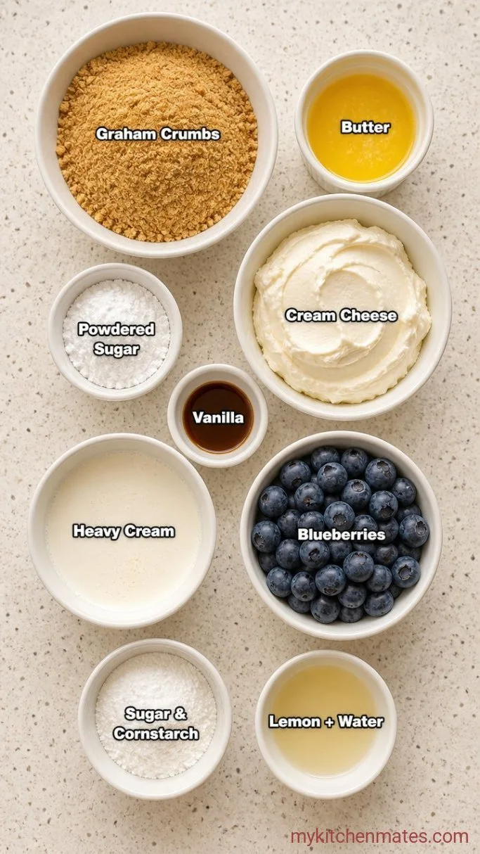 No-Bake Blueberry Cream Pie Ingredients