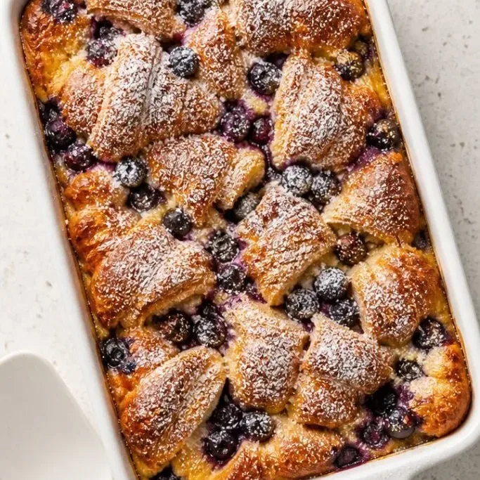 Buttery Blueberry Croissant Breakfast Bake Blueberry Croissant Breakfast Bake