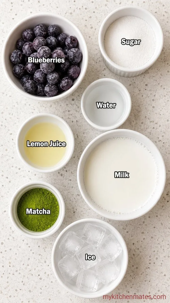 Blueberry Matcha Latte Ingredients