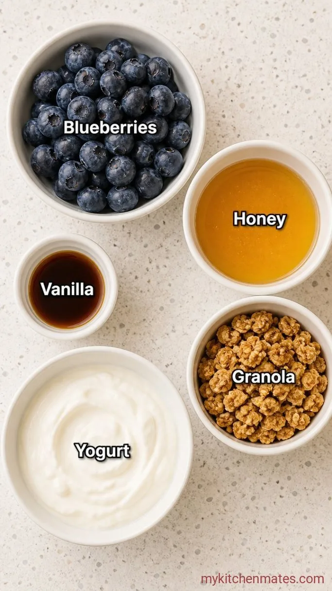 5-Minute Blueberry Parfait Cups Ingredients