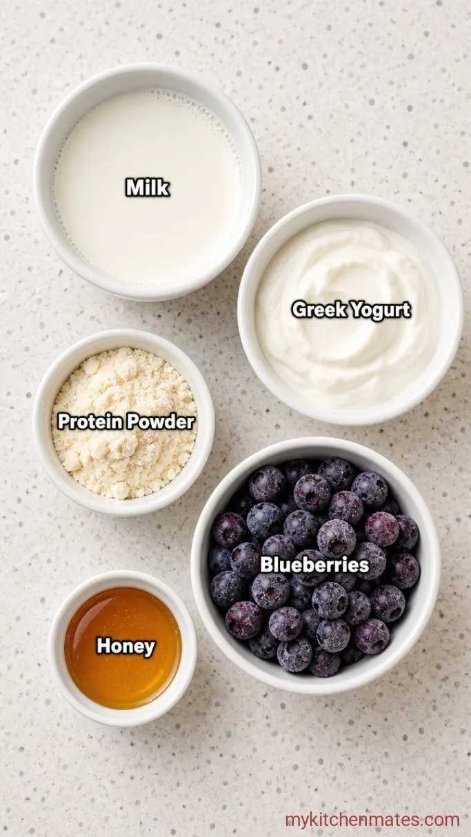 5-Minute Blueberry Protein Shake Ingredients