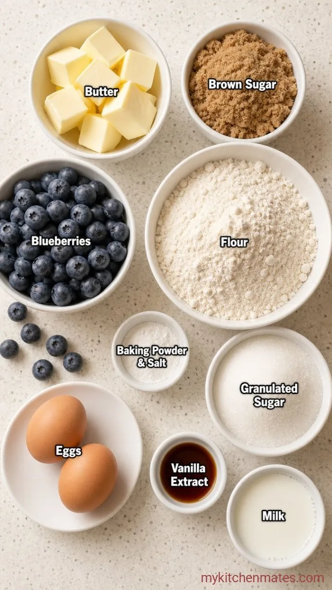 Blueberry Upside Down Cake with Caramelized Top Ingredients