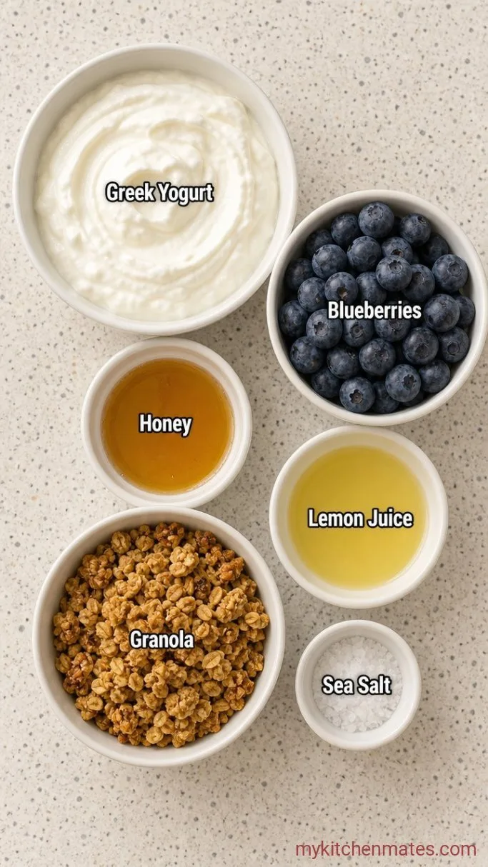 15-Minute Blueberry Yogurt Bowl with Warm Compote Ingredients