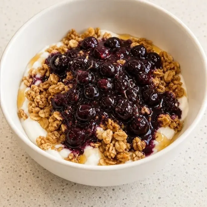 15-Minute Blueberry Yogurt Bowl with Warm Compote Blueberry Yogurt Bowl
