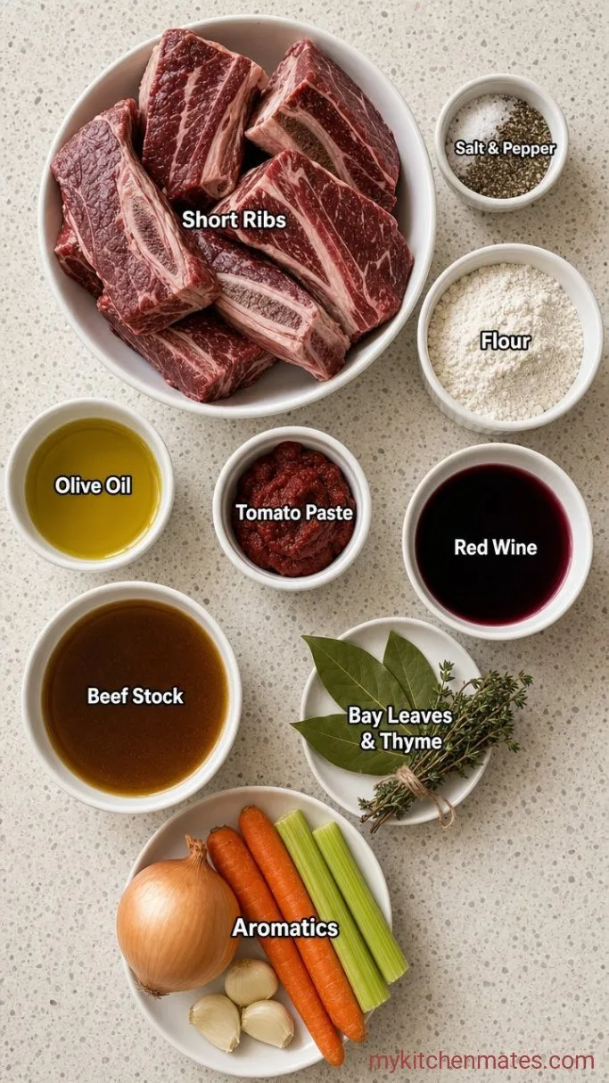 Braised Bone-In Beef Short Ribs Ingredients
