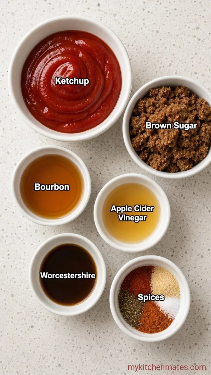 Smoky, Tangy Bourbon BBQ Sauce Ingredients