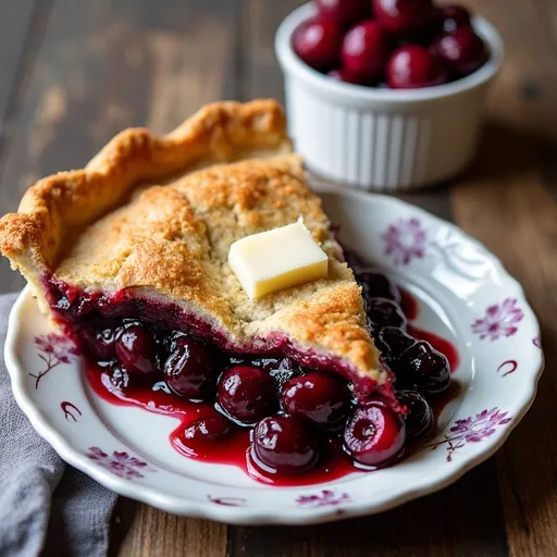 Bourbon-Infused Black Cherry Deep Dish Pie