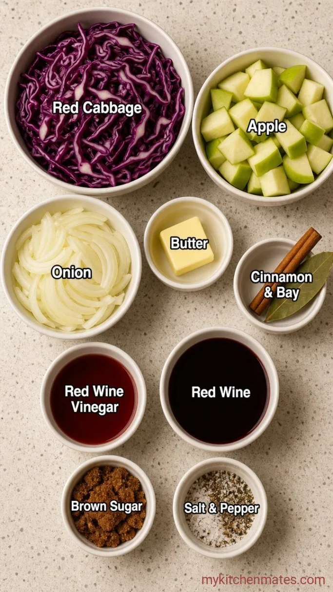 Braised Red Cabbage with Apple Ingredients