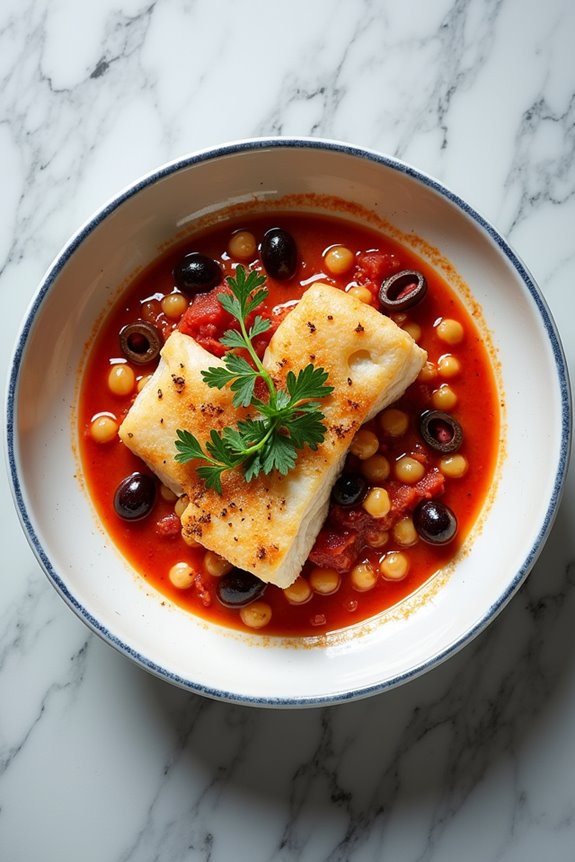 braised cod with chickpeas