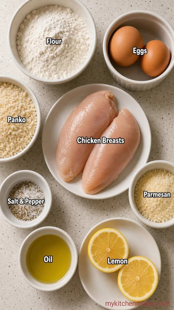Quick and Crispy Breaded Chicken Breast Ingredients