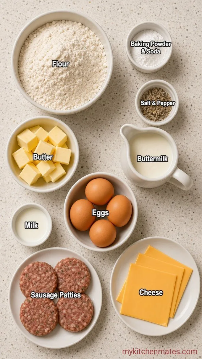Flaky Buttermilk Biscuit Breakfast Sandwiches Ingredients