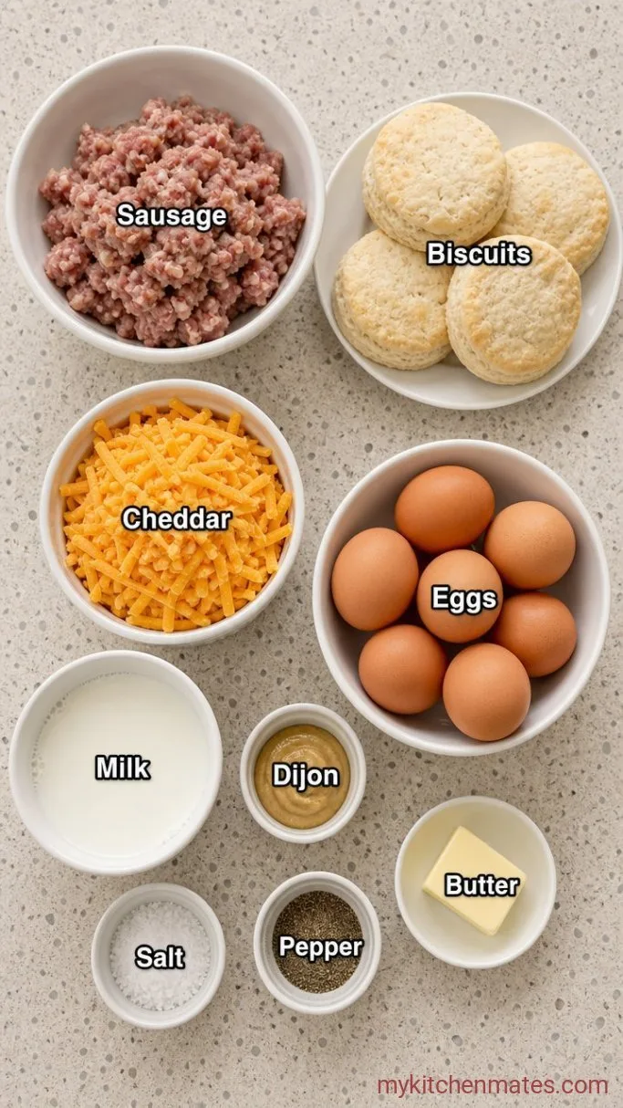 Make-Ahead Biscuit Breakfast Casserole Ingredients
