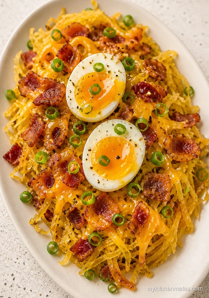 Breakfast Turkey Bacon Egg Spaghetti Squash