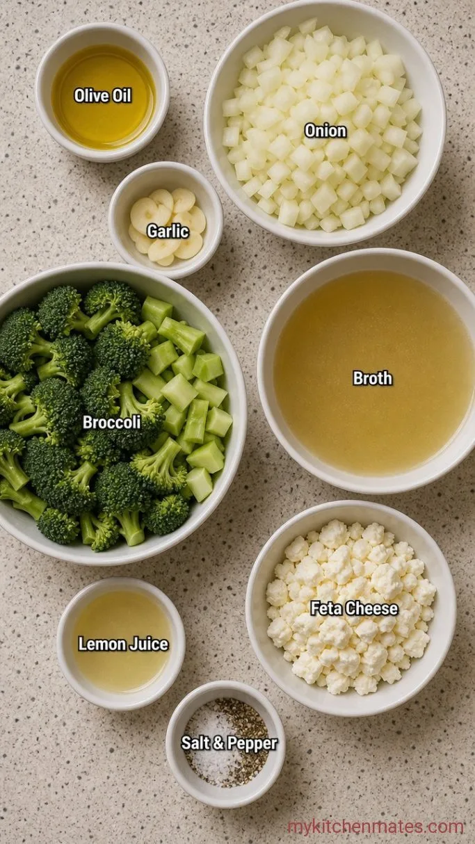 Creamy Broccoli Feta Soup (Ready in 30 Minutes) Ingredients