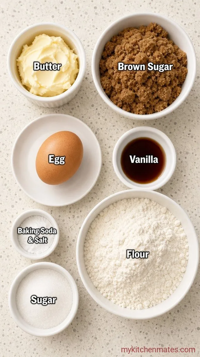 Classic Chewy Brown Sugar Cookies Ingredients