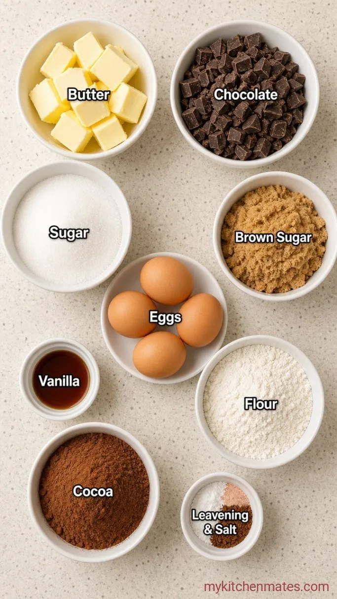 Extra-Fudgy Brownie Fudge Cake (One Bowl) Ingredients