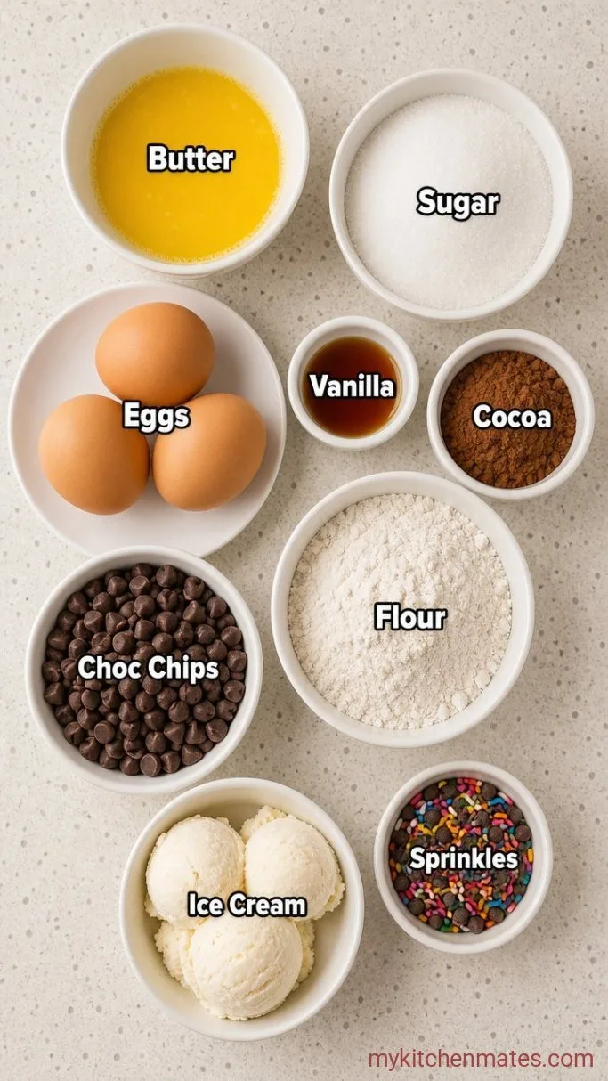 Fudgy Brownie Ice Cream Sandwiches Ingredients