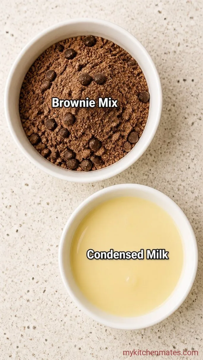2-Ingredient Fudgy Brownies (Brownie Mix With Condensed Milk) Ingredients