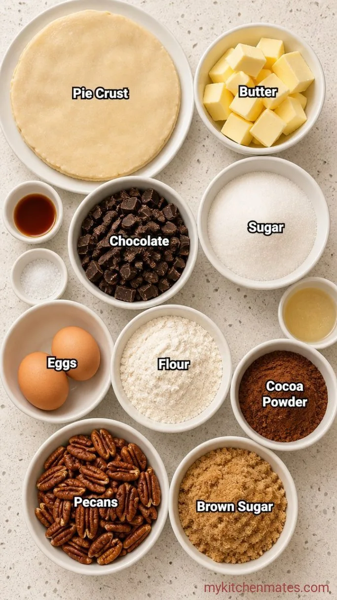 Fudgy Brownie Pecan Pie Ingredients