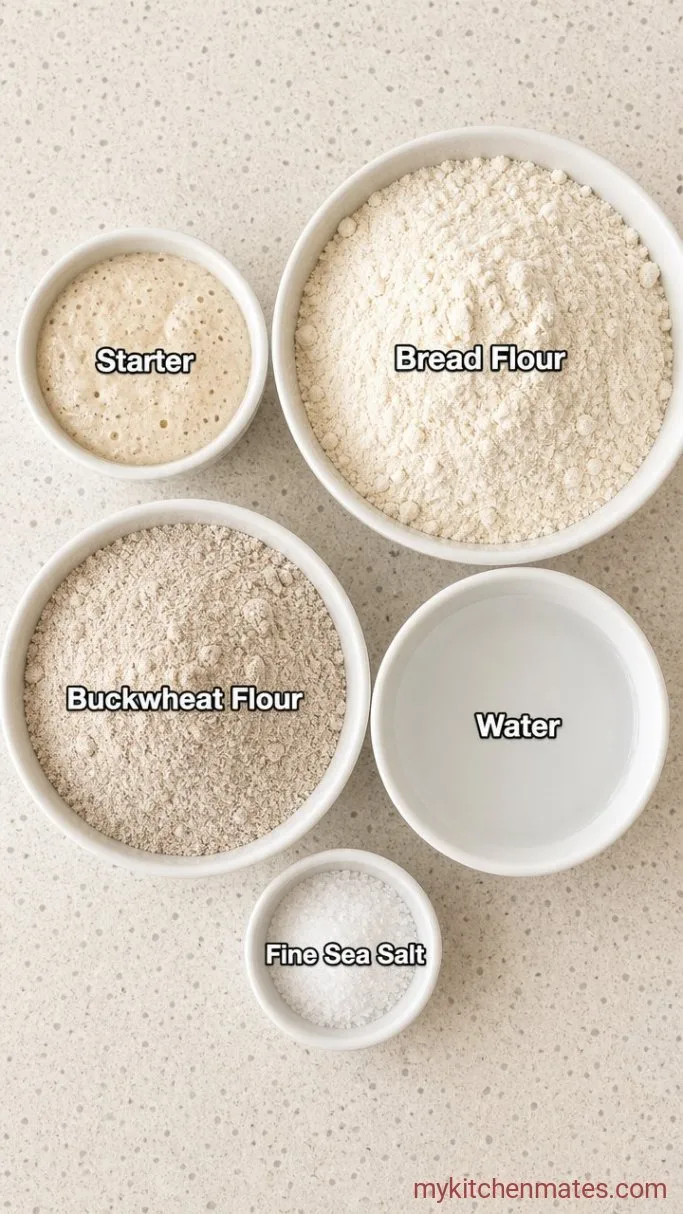 Deeply Nutty Buckwheat Sourdough Bread Ingredients
