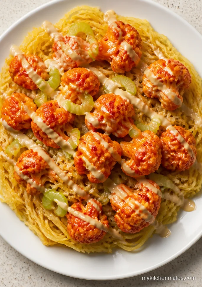 Buffalo Cauliflower Spaghetti Squash