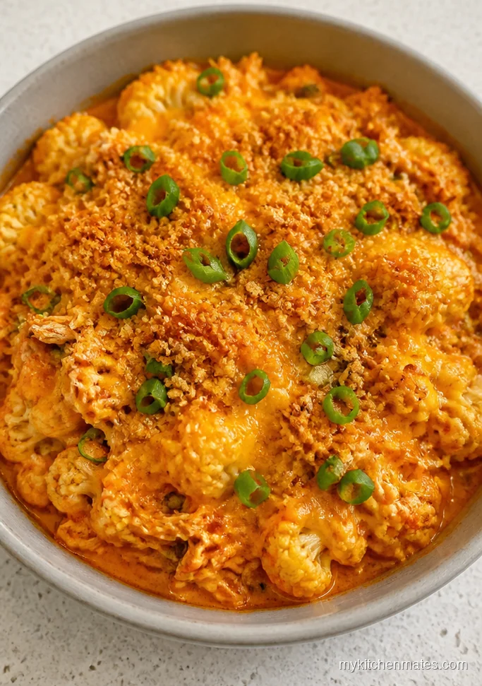Buffalo Chicken and Cauliflower Casserole