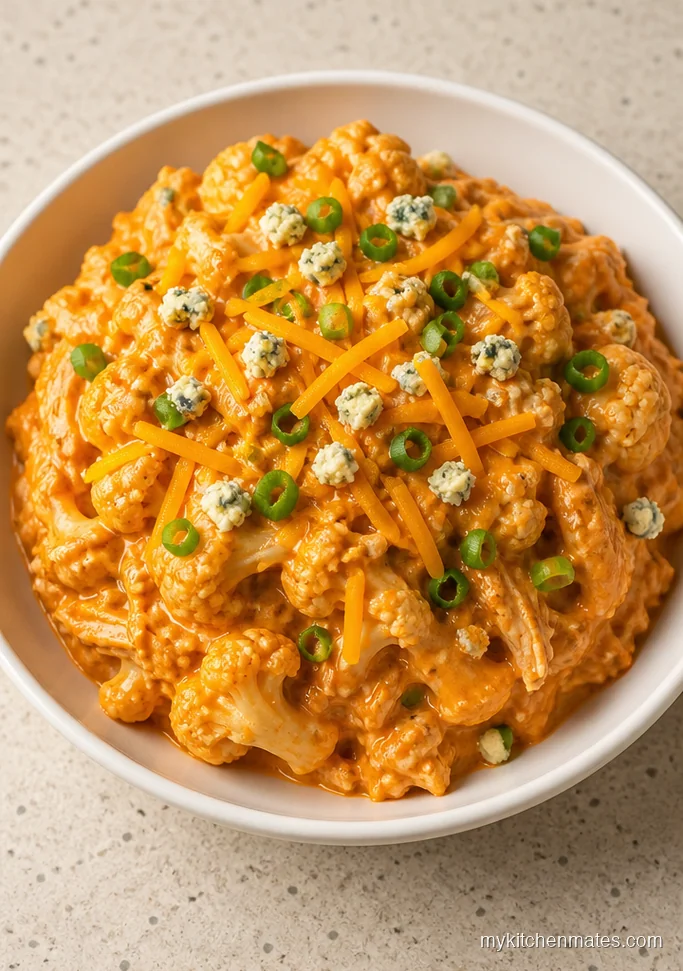 Buffalo Chicken and Cauliflower Casserole