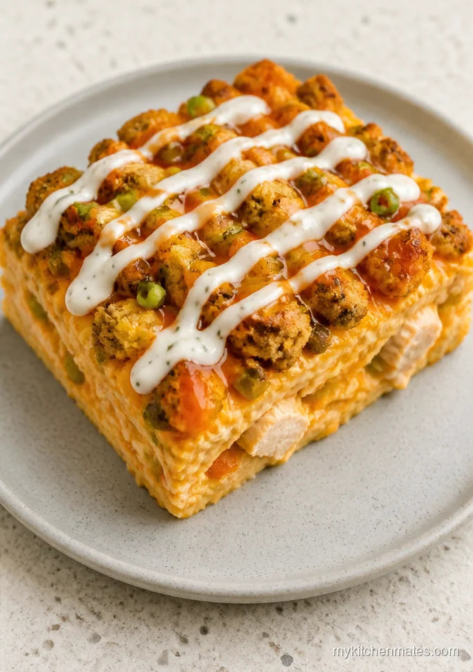 10 Chicken Casserole Recipes with Stuffing for Easy Family Dinners Buffalo Chicken and Stuffing Bake