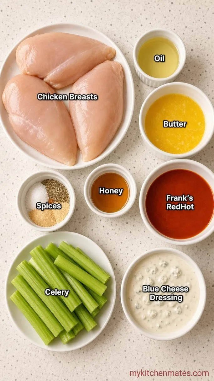 Juicy Buffalo Chicken Breasts (Stovetop to Oven) Ingredients