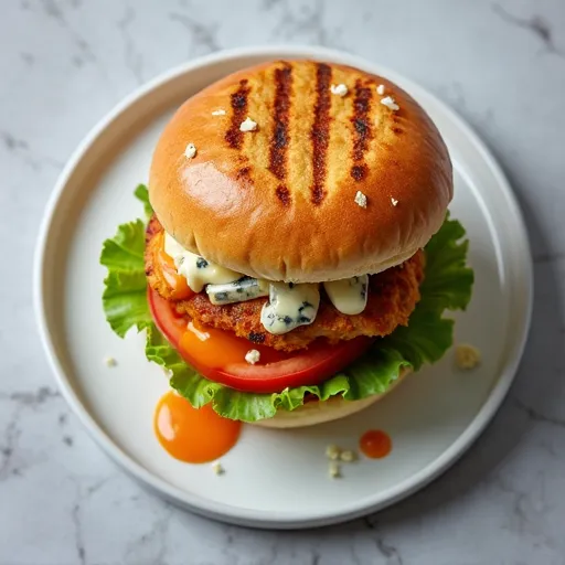 Buffalo Chicken Burger with Blue Cheese