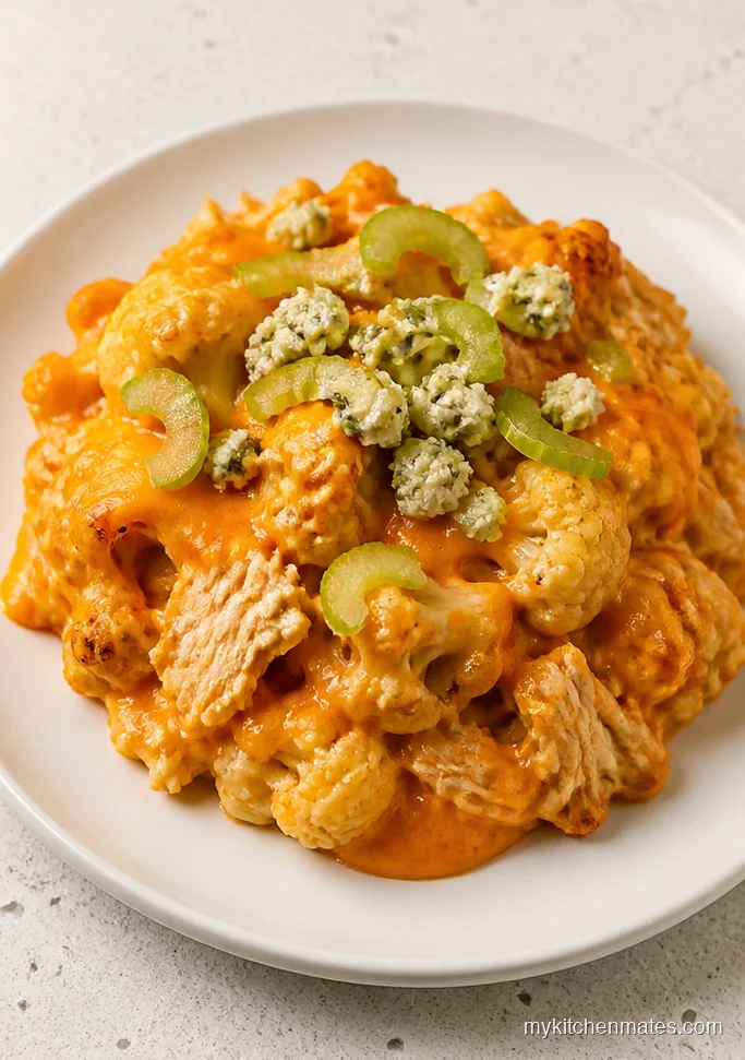 Buffalo Chicken Cauliflower Casserole