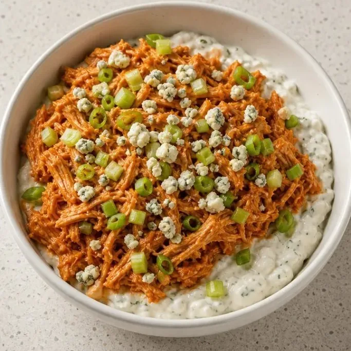 Buffalo Chicken Cottage Cheese Bowl (High-Protein, 5-Minute) Buffalo Chicken Cottage Cheese Bowl