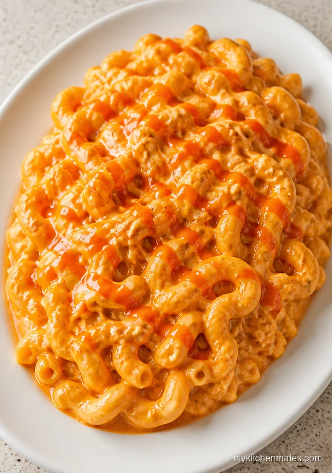 Buffalo Chicken Crockpot Mac and Cheese