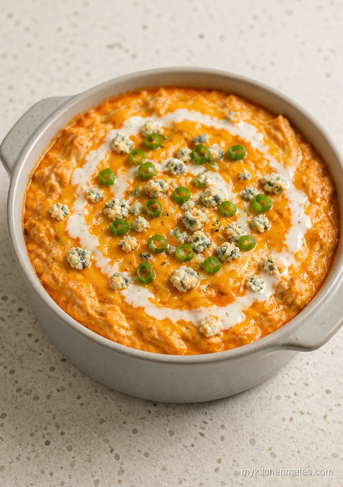Buffalo Chicken Dip with Ranch Swirl
