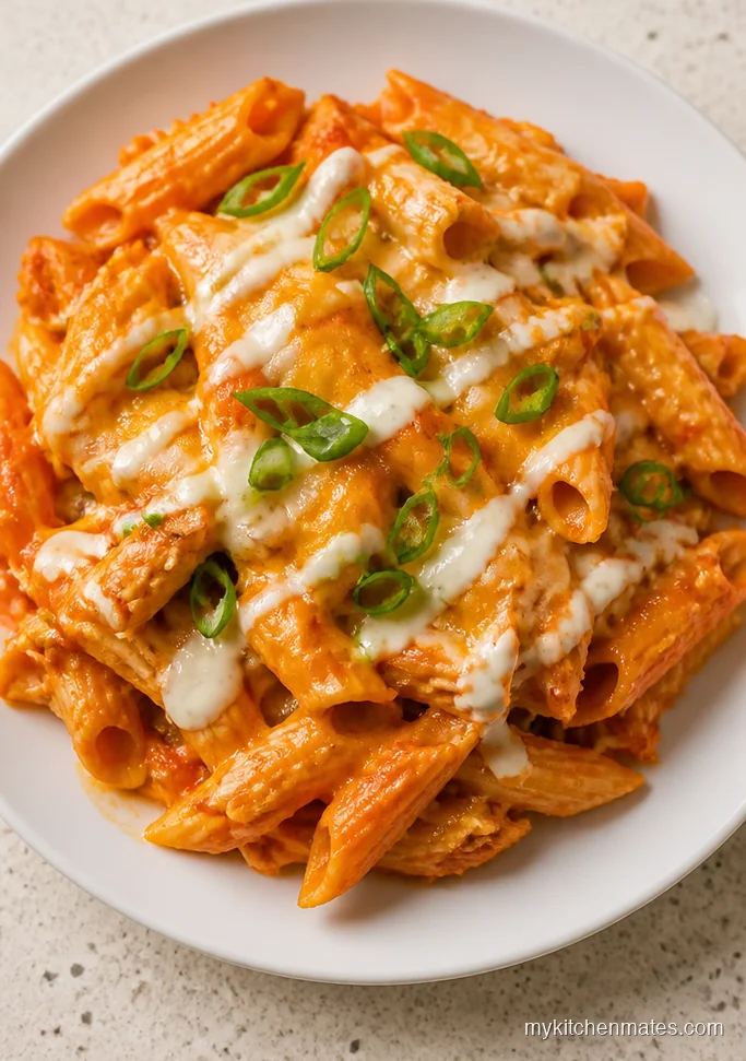 Buffalo Chicken Pasta Bake