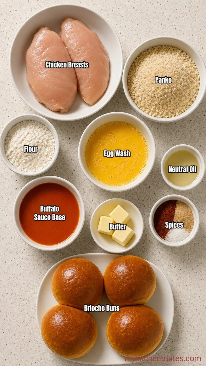 Crispy Buffalo Chicken Sandwich (Ready in 30 Minutes) Ingredients