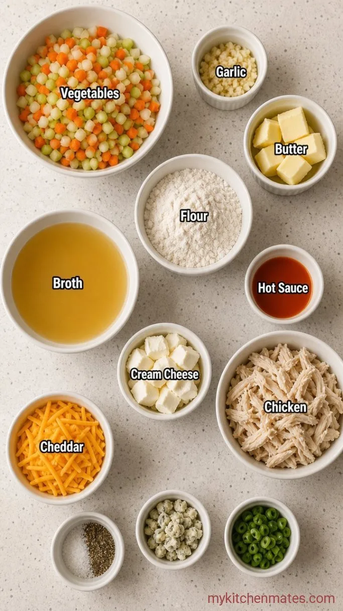 Creamy Buffalo Chicken Soup (One Pot, 40 Minutes) Ingredients