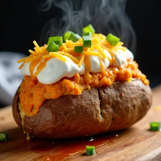 Buffalo Chicken Stuffed Baked Potato